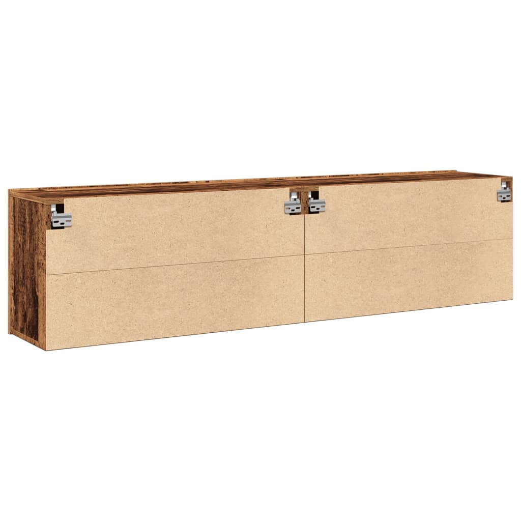 Mobili TV a Parete 2pz Legno Antico 80x30x41 cm