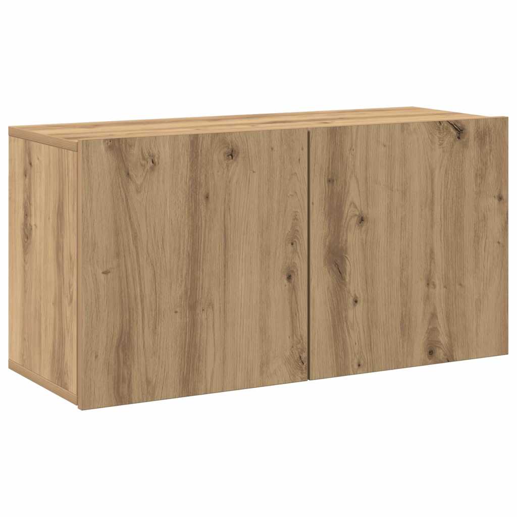 Mobile TV a Parete Rovere Artigianale 80x30x41 cm