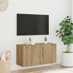 Mobile TV a Parete Rovere Artigianale 80x30x41 cm