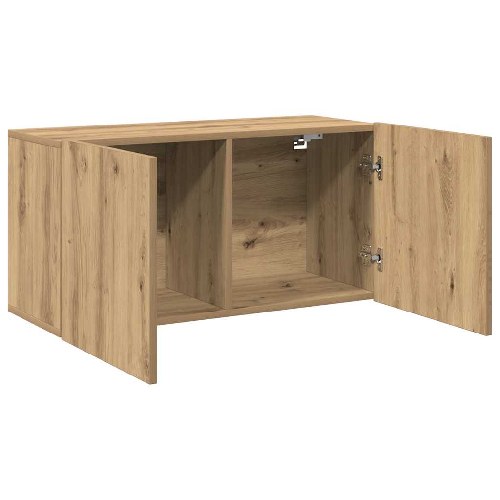 Mobile TV a Parete Rovere Artigianale 80x30x41 cm