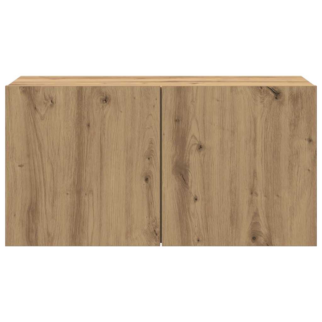 Mobile TV a Parete Rovere Artigianale 80x30x41 cm