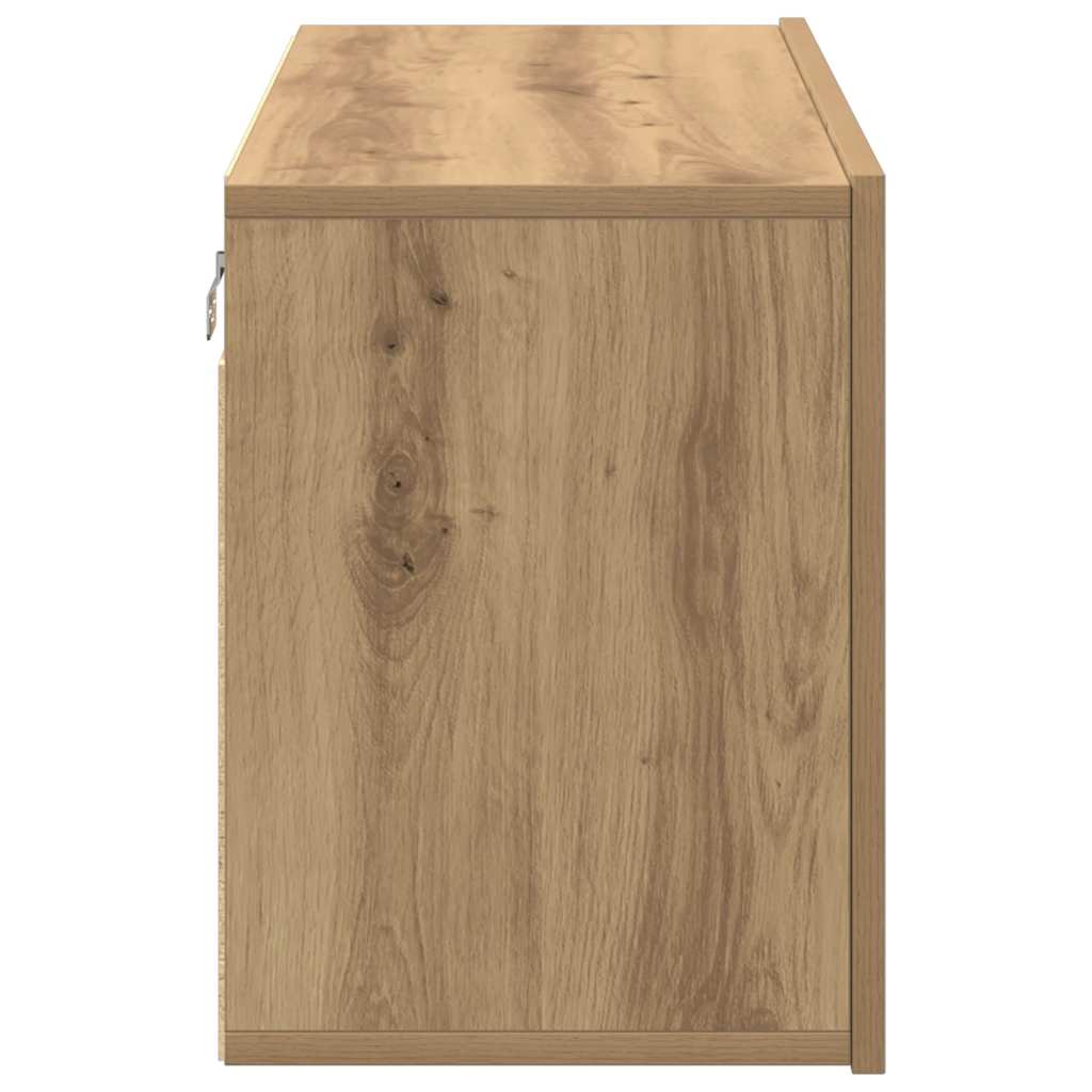 Mobile TV a Parete Rovere Artigianale 80x30x41 cm