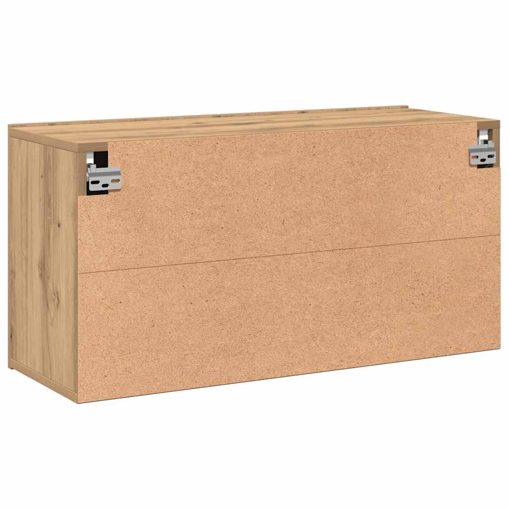 Mobile TV a Parete Rovere Artigianale 80x30x41 cm