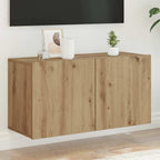 Mobile TV a Parete Rovere Artigianale 80x30x41 cm