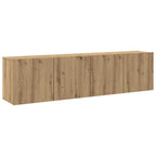 Mobili TV a Parete 2pz Rovere Artigianale 80x30x41 cm