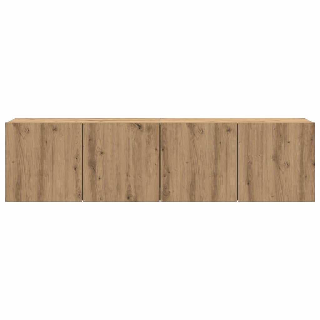 Mobili TV a Parete 2pz Rovere Artigianale 80x30x41 cm