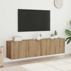 Mobili TV a Parete 2pz Rovere Artigianale 80x30x41 cm