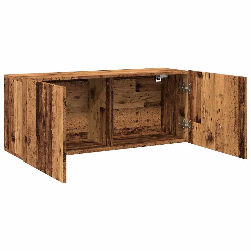 Mobile TV a Parete Legno Antico 100x30x41 cm