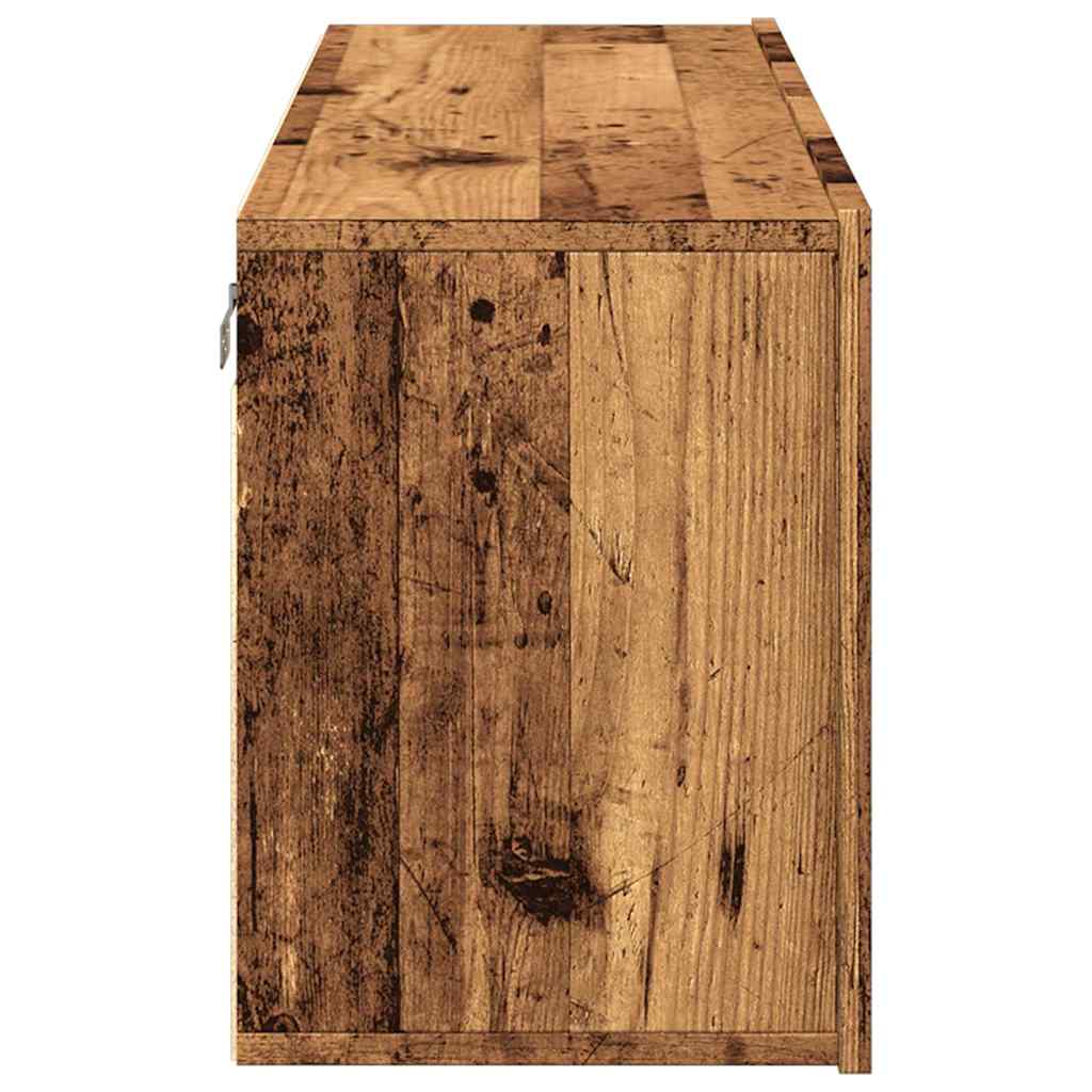 Mobile TV a Parete Legno Antico 100x30x41 cm