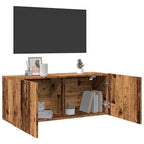 Mobile TV a Parete Legno Antico 100x30x41 cm