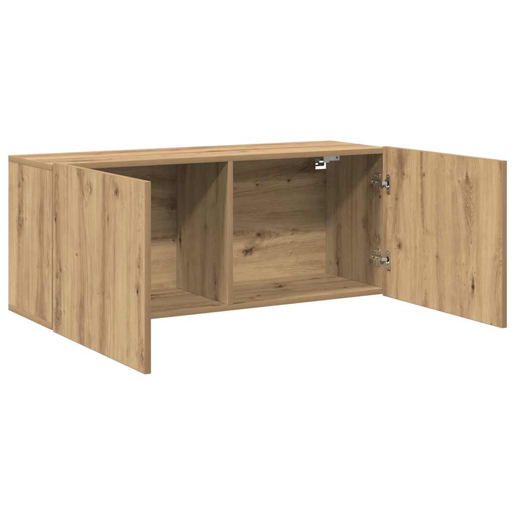Mobile TV a Parete Rovere Artigianale 100x30x41 cm