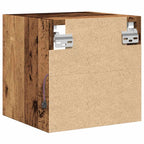 Mobile TV a Parete con Luci LED Legno Antico 30x28,5x30 cm