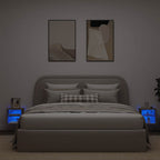 Mobili TV a Parete con Luci LED 2 pz Rovere Artigianale