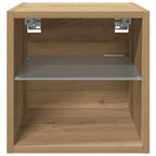 Mobili TV a Parete con Luci LED 2 pz Rovere Artigianale