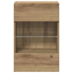 Mobili da parete con luci LED per TV 2pz Rovere Artigianale 40x30x60,5cm