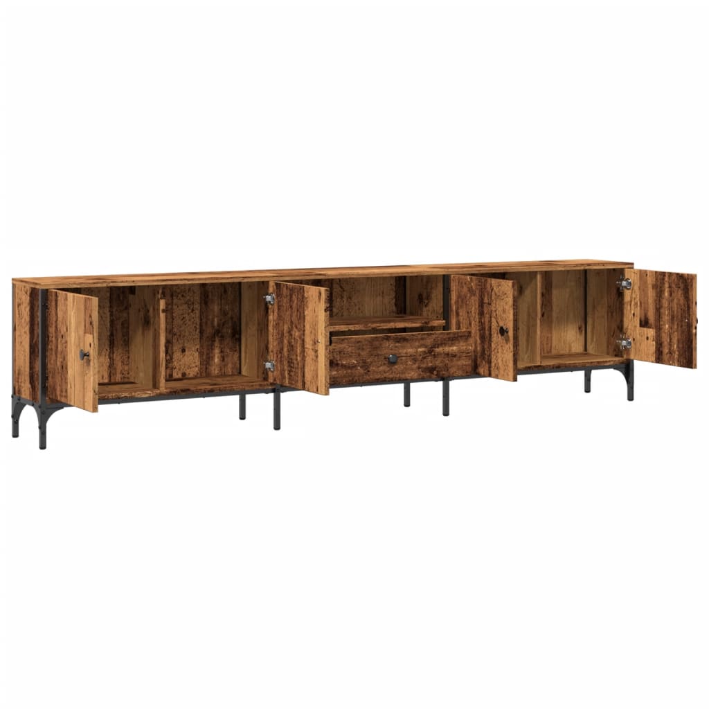 Mobile TV con Cassetto Legno Antico 200x25x44 cm in Truciolato