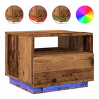 Tavolino da Salotto con Luci LED Legno Antico 50x49x40 cm