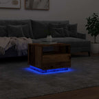 Tavolino da Salotto con Luci LED Legno Antico 50x49x40 cm