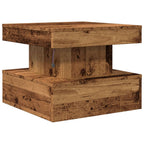 Tavolino da Salotto con Luci LED Legno Antico 50x50x40 cm