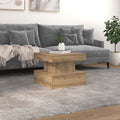 Tavolino da Salotto con Luci LED Rovere Artigianale 50x50x40 cm