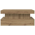 Tavolino da Salotto con Luci LED Rovere Artigianale 90x50x40 cm