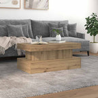 Tavolino da Salotto con Luci LED Rovere Artigianale 90x50x40 cm