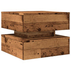 Tavolino da Salotto con Luci LED Legno Antico 50x50x40 cm