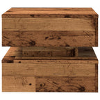 Tavolino da Salotto con Luci LED Legno Antico 50x50x40 cm