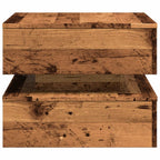 Tavolino da Salotto con Luci LED Legno Antico 50x50x40 cm