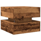 Tavolino da Salotto con Luci LED Legno Antico 50x50x40 cm