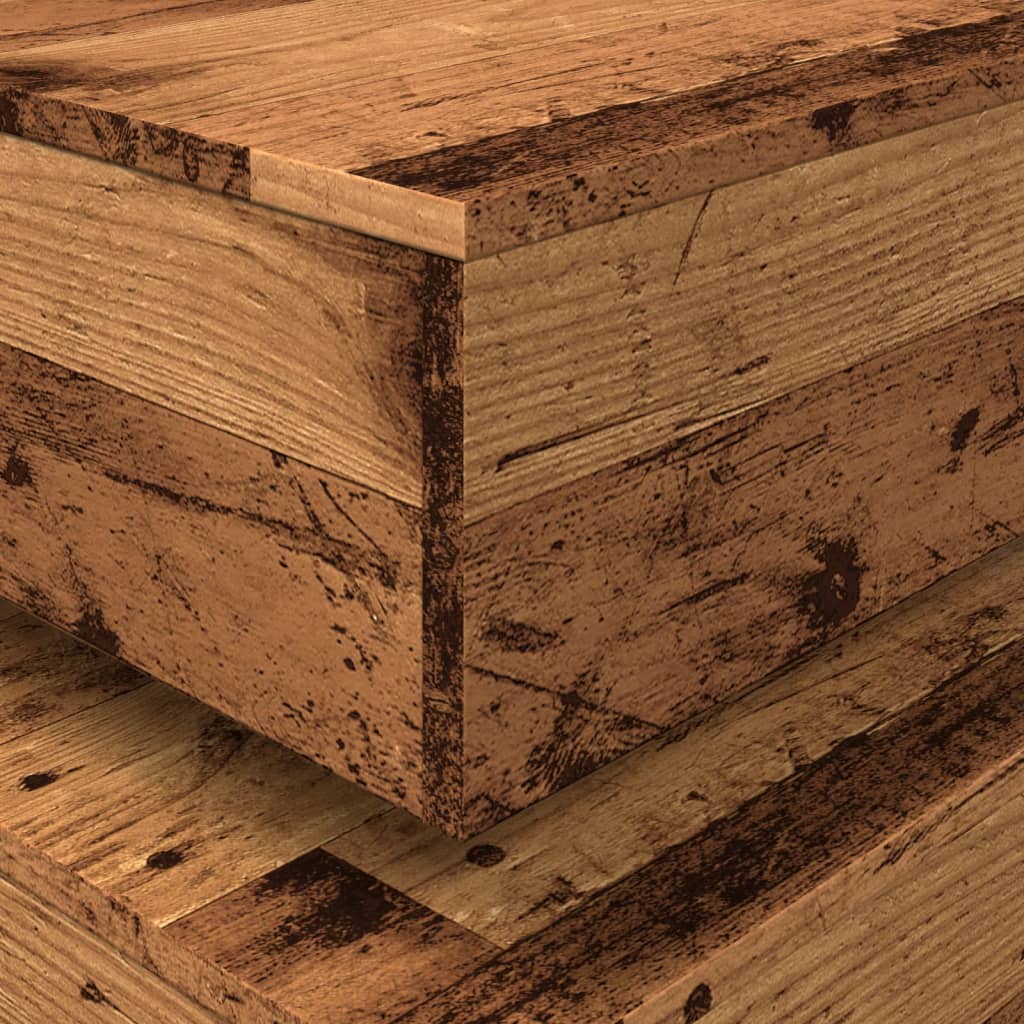 Tavolino da Salotto con Luci LED Legno Antico 50x50x40 cm