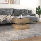 Tavolino da Salotto con Luci LED Rovere Artigianale 50x50x40 cm