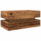 Tavolino da Salotto con Luci LED Legno Antico 90x50x40 cm
