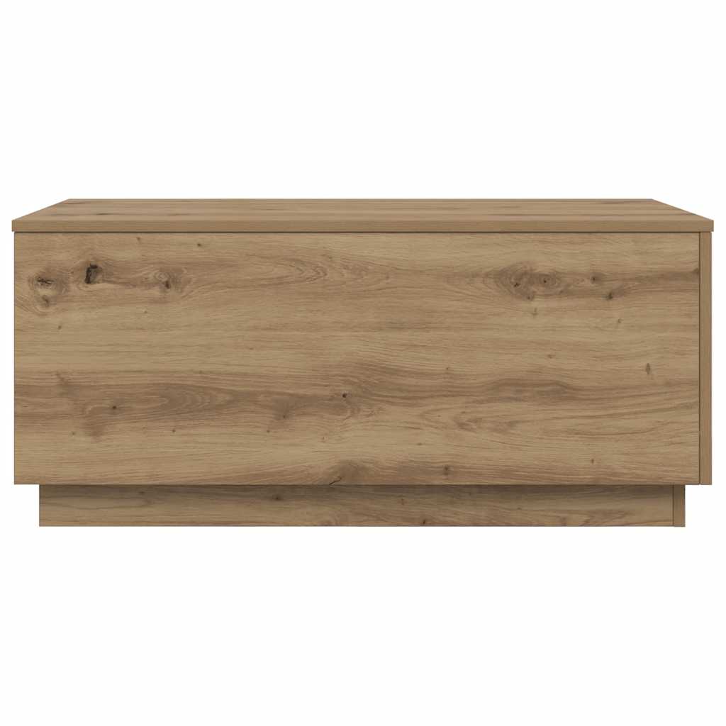 Tavolino da Salotto con Luci LED Rovere Artigianale 90x50x40 cm
