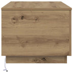 Tavolino da Salotto con Luci LED Rovere Artigianale 90x50x40 cm