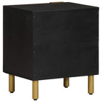 Comodino Nero 40x33x46 cm in Legno Massello di Mango