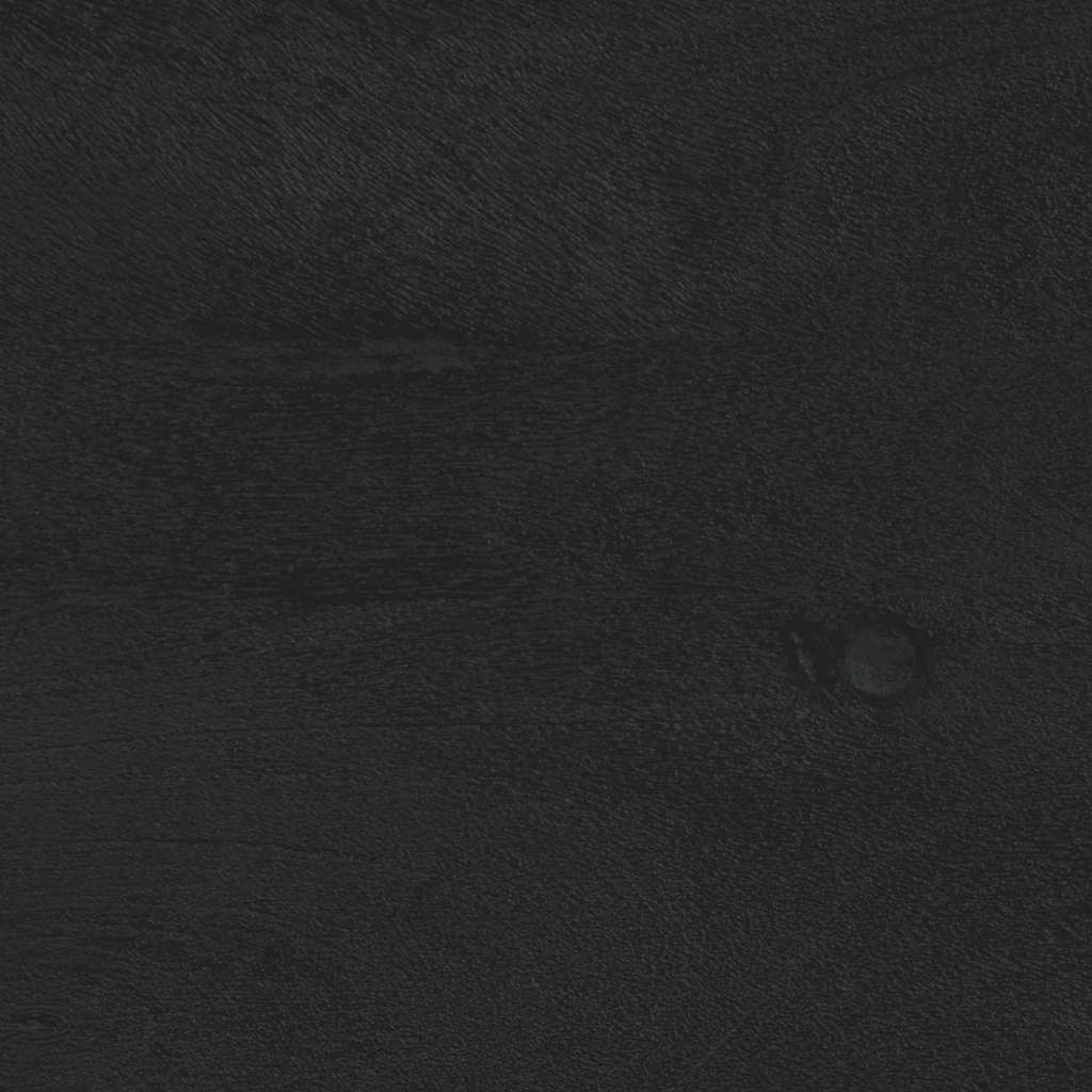 Comodino Nero 40x33x46 cm in Legno Massello di Mango