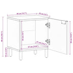 Comodini 2 pz Neri 40x33x46 cm in Legno Massello di Mango