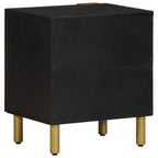Comodini 2 pz Neri 40x33x46 cm in Legno Massello di Mango