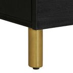 Comodini 2 pz Neri 40x33x46 cm in Legno Massello di Mango