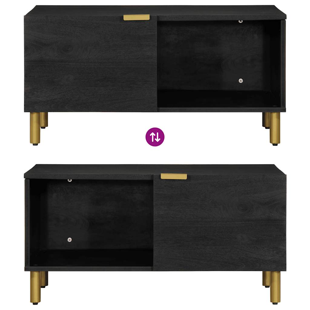 Tavolino da Salotto Nero 80x50x40 cm in Legno Multistrato