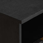 Comodino Nero 40x33x46 cm in Legno Multistrato