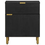Comodino Nero 50x33x60 cm in Legno Multistrato