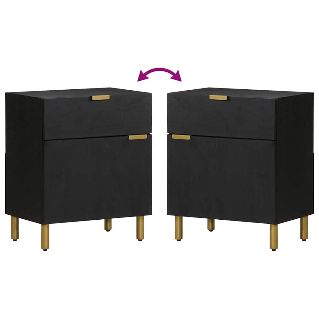 Comodino Nero 50x33x60 cm in Legno Multistrato