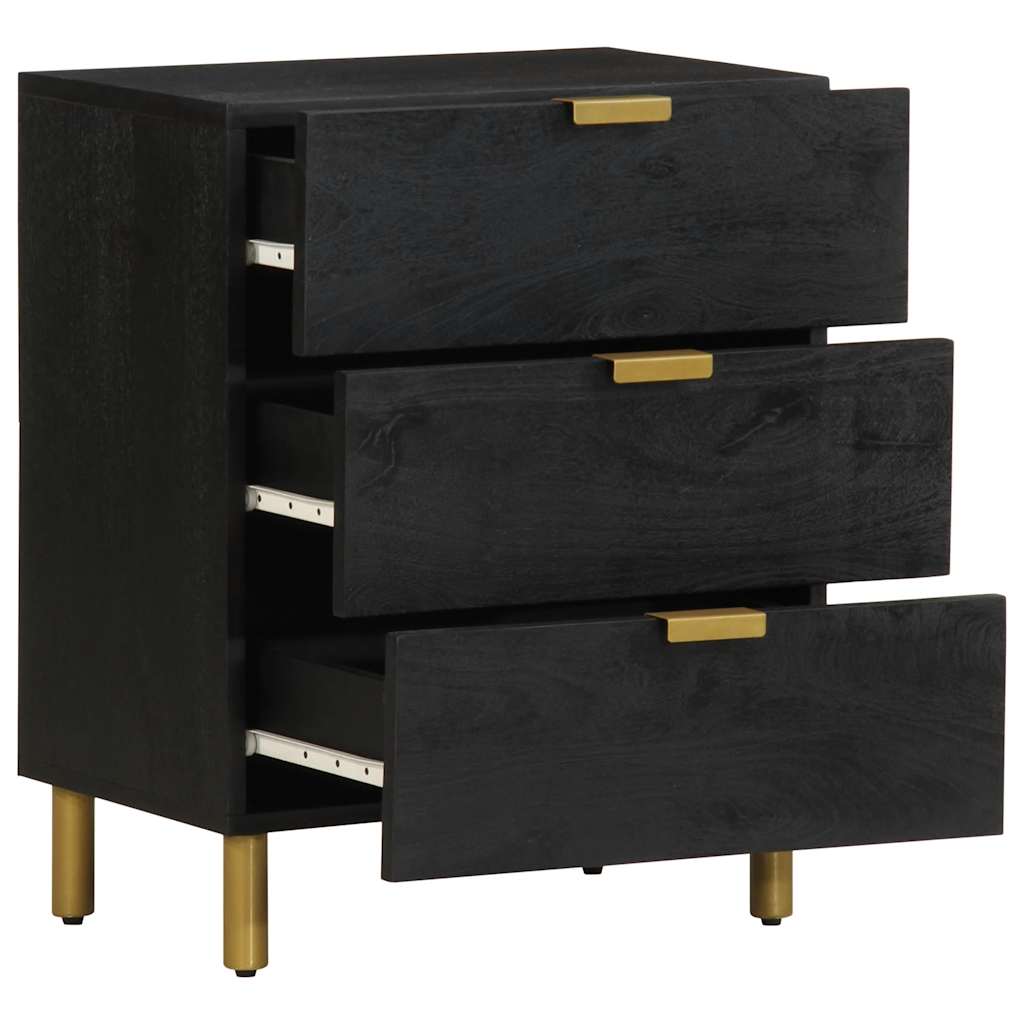 Comodino Nero 50x33x62 cm in Legno Multistrato
