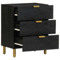 Comodino Nero 50x33x62 cm in Legno Multistrato