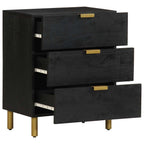 Comodino Nero 50x33x62 cm in Legno Multistrato