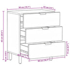 Comodino Nero 50x33x62 cm in Legno Multistrato