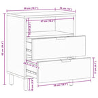 Comodino Nero 50x33x62 cm in Legno Multistrato