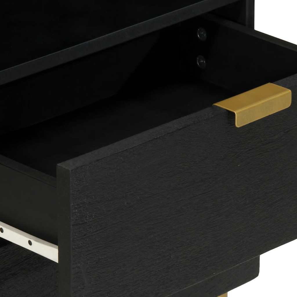 Comodino Nero 50x33x62 cm in Legno Multistrato